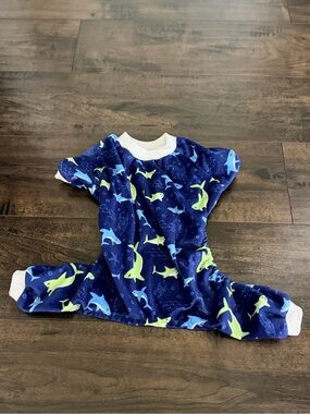 Velvet Shark Print Dog/Cat Pajamas